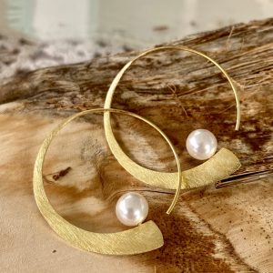 İncili Halka Gümüş Küpe