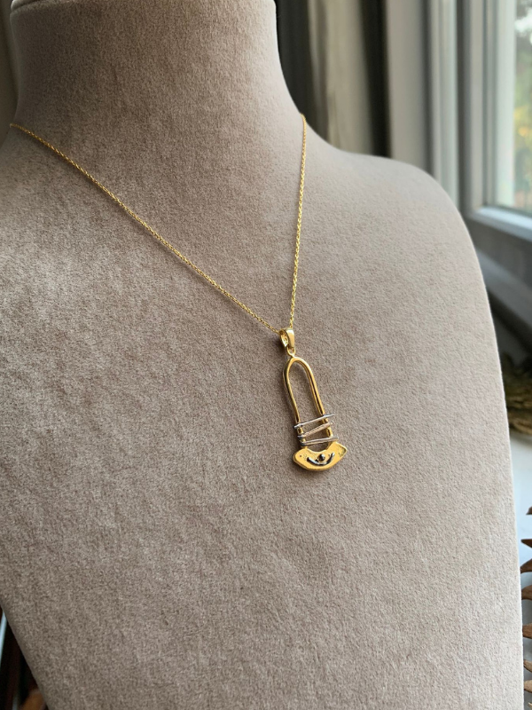 Kemer Formunda Oksitli Modern Gümüş Kolye - Görsel 2